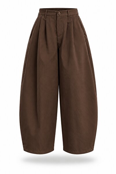 5in1Canpolat Brown Barrel Pants 51497
