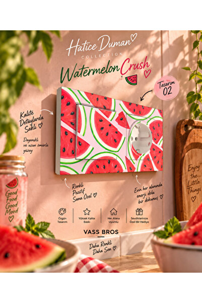 Vass Bros Dekoratif Elektrik Anahtarı ve Priz Seti Watermelon Crush – Hatice Duman Koleksiyonu