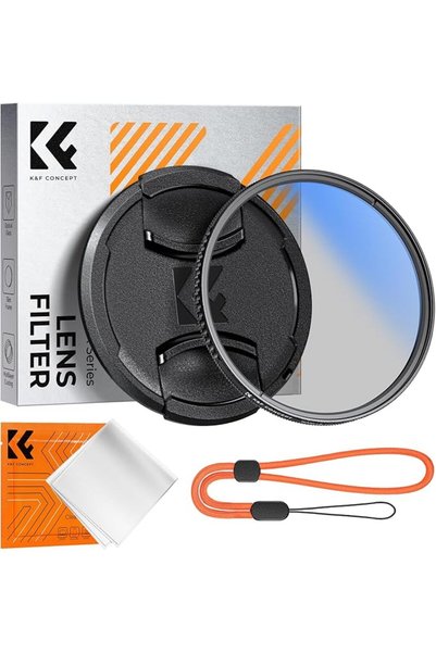 K&F CONCEPT فلتر استقطاب 95 ملم مع غطاء عدسة وقطعة قماش للتنظيف