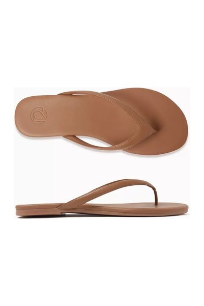 12storeez Thong Leather Flip Flops Sandals