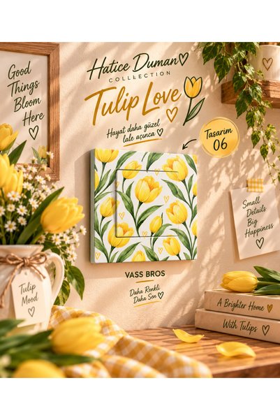 Vass Bros Dekoratif Elektrik Anahtarı Tulip Love – Hatice Duman Collection