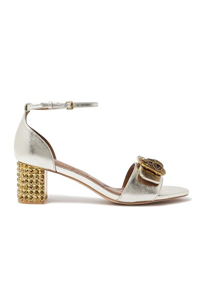 Kurt Geiger Elegant Metallic Silver Leather Sandals