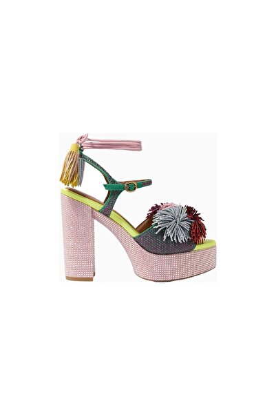 Kurt Geiger Pom Pom Tie 125 Platform Women's Wedge Heel Sandals