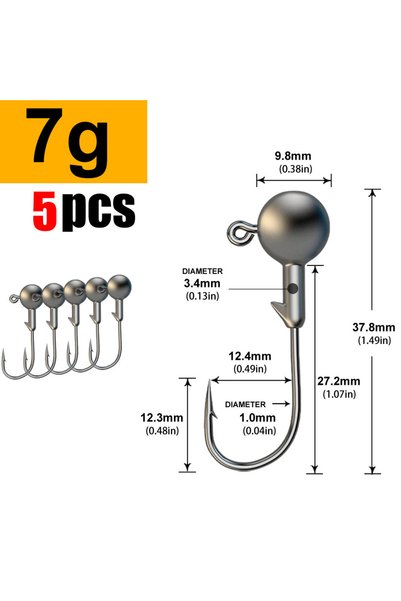 Choice 7g WODJYJ 1g 2g 3g 4g 5g 7g 8g 10g 14g 20g 28g jig head hook for fishi...