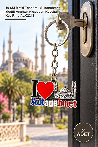 Yenilig 2 bucăți breloc metalic Sultanahmet – 10 CM, accesoriu pentru chei cu...