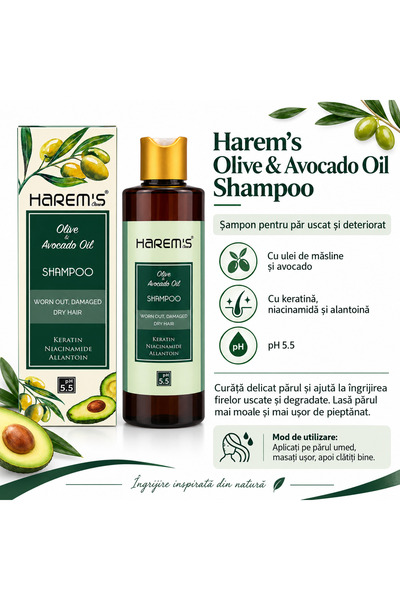 Generic Brand Harem's Olive Oil and Avocado Shampoo for Dry and Damaged Hair