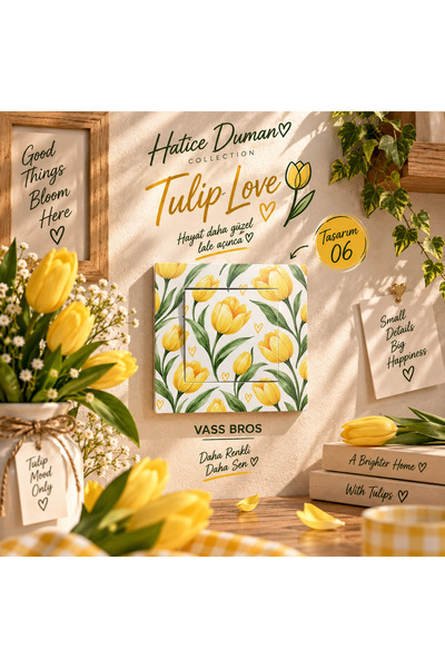 Vass Bros Dekoratif Elektrik Anahtarı Tulip Love – Hatice Duman Collection