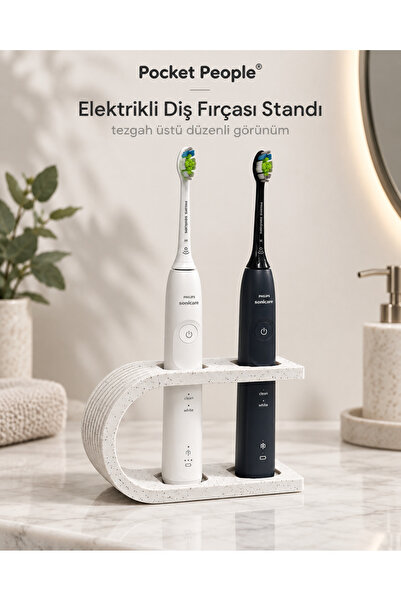 Pocket People 2’li Şarjlı Elektrikli Diş Fırçası Standı İkili Diş Fırçası Tut...