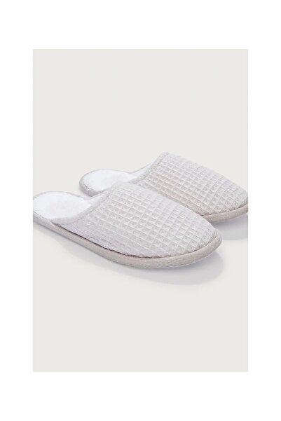 THE WHITE COMPANY Organic Cotton Waffle Patterned Unisex House Slippers