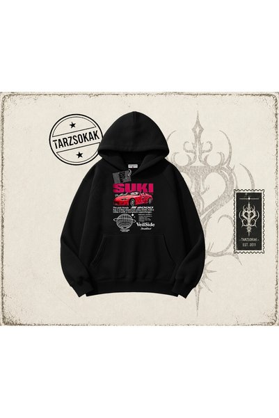Tarzsokak Unisex Suki Brzi i Besni Oversize Unisex Dukserica sa Kapuljačom Bela