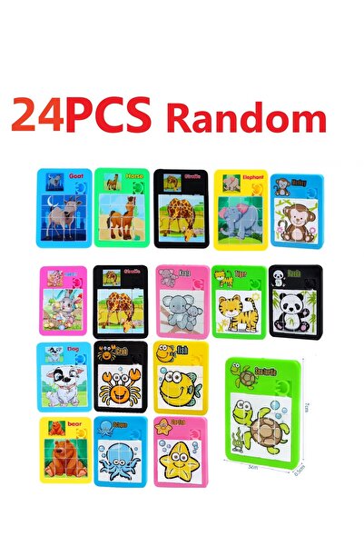 Choice 24pcs random 12/24PCS Puzzle Moving Sliding Early Education Animal Chi...