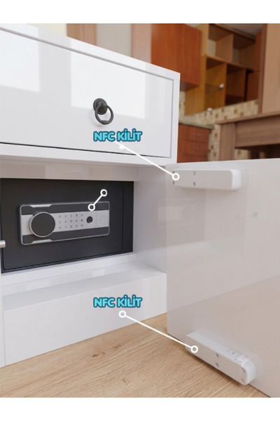 kasatürk Gizli Parmak İzli Ve Şifreli Para Kasası - Çift NFC Kilitli Komodin ...