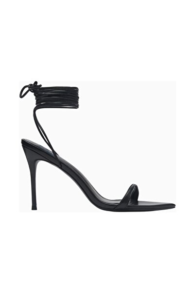 FEMME LA Lyra Vegan Leather Thin Band, 100mm High Heel Sandals