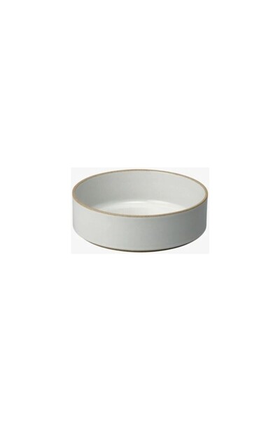 HASAMI PORCELAIN Japanese Design Bright Gray Ceramic Bowl 18.5 cm Diameter