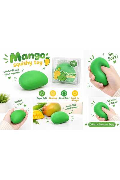 SquishyFun Mango Shaped Squishy Toy, Super Soft Stress Relief Squeeze Fidget ...