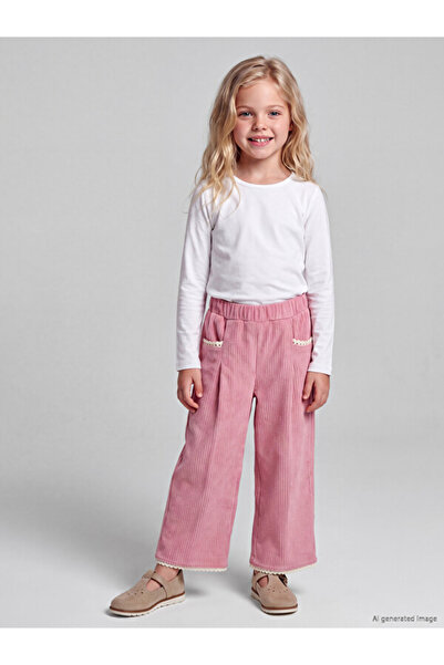 LC Waikiki Rmz Gi̇yi̇m Farkiyla Standard Fit Girls' Velvet Trousers