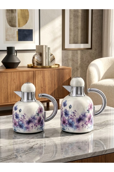 Generic Brand Trams Set for Tea and Coffee Serving, Steel, 600 ml + 1 L, Luxu...