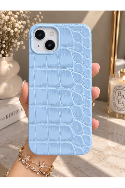 OVADA İphone 13/14/15 Uyumlu Deri Görünümlü Silikon Telefon Kılıfı