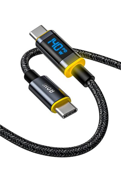 Aohi 140W USB C to USB C Cable with Display, Magline USB C Cable Nylon 4ft Ty...