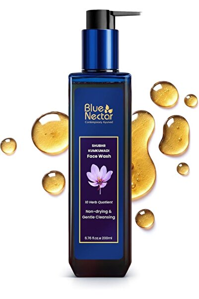 Blue Nectar غسول وجه كومكاميدي بالزعفران والصبار |   منظف يومي لطيف للنساء وا...