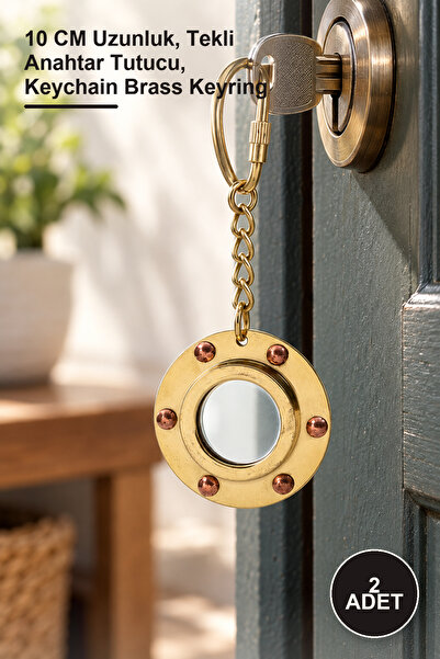 Yenilig 2 Pieces Brass Keychain – 10 cm Length, Single Key Holder, Keychain B...