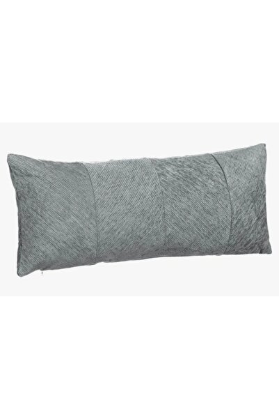 Jumbo Pernă decorativă de iarnă din chenille, cu model în dungi gri, 70 x 30 cm