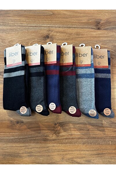 Jiber Premium Seamless Double Layer Cotton Winter Men's Socks 6-Pack