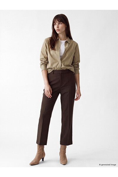 LC Waikiki Rmz Gi̇yi̇m Farkiyla High Waist Women's Cigarette Pants