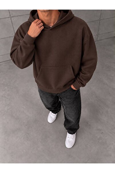 Erkek Oversize Kapüşonlu Sweatshirt