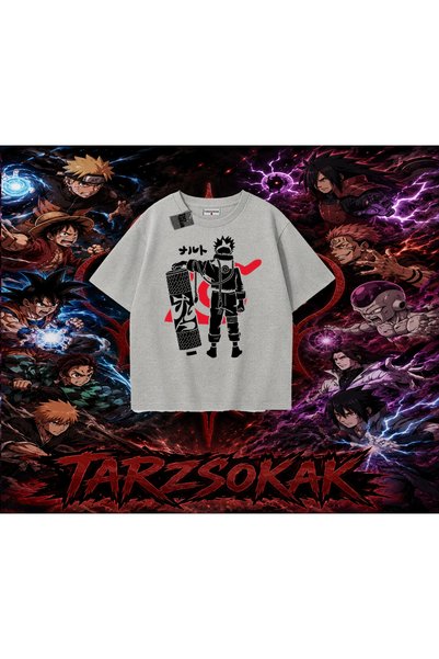 Tarzsokak Naruto Uzumaki Premium Anime Oversize Unisex T-Shirt White