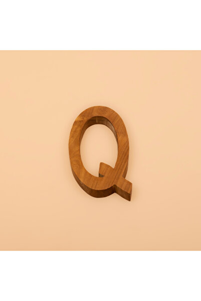 OEMS حرف Q الخشبي من التيك الأندونيسي