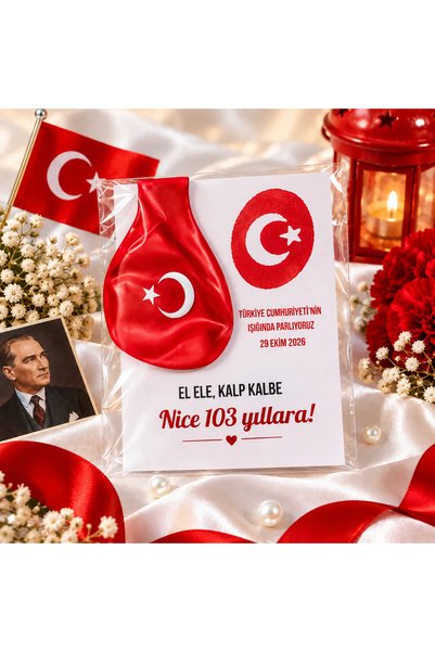 HediyelikAVM 29 Ekim Cumhuriyet Bayramı Hediyesi 20 adet Türk Bayraklı Balon