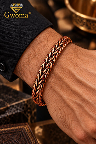 GWOMA Men's and Women's Copper Bracelet - Herringbone Model Handcrafted Coppe...