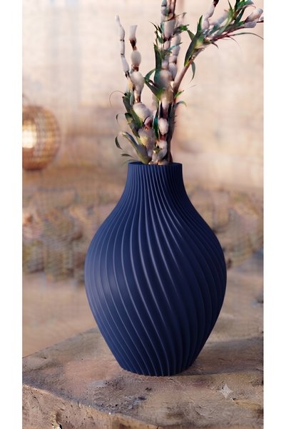 Genel Markalar OKTFORGE Dekoratif Modern Spiral Vazo, 3D Tasarım Ev ve Ofis H...