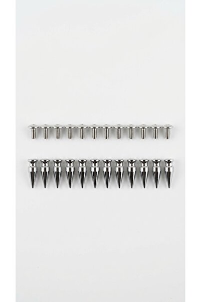 Corvus kolye&bileklik Metal Punk Gümüş Koni Vidalı Spike Perçin Seti 12 set 2...
