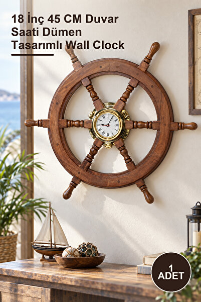 Yenilig 1 Piece Wall Hanging Rudder Clock – 18 Inch 45 cm Wall Clock with Rud...