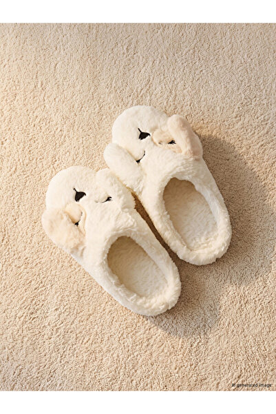LC Waikiki Plush Girls' House Slippers with I Dog Figure from Freezen Store