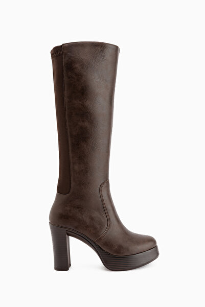 Limoya Suzy Brown Platform Heeled Women's Boots