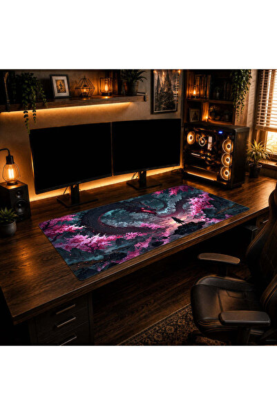 Genel Markalar Neon Sakura Dragon Power Mousepad 90x40 (4mm)