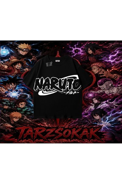 Tarzsokak Naruto Uzumaki Premium Anime Oversize Unisex T-Shirt White