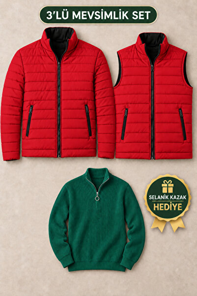 OTAKU 3-Piece Men's Seasonal Combination Pack – Quilted Jacket + Quilted Vest...