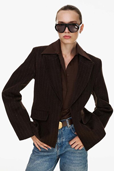 VATKALI Yırtmaçlı oversize kaşe ceket