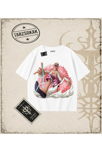 Tarzsokak One Piece Anime Characters Oversize Unisex T-Shirt White