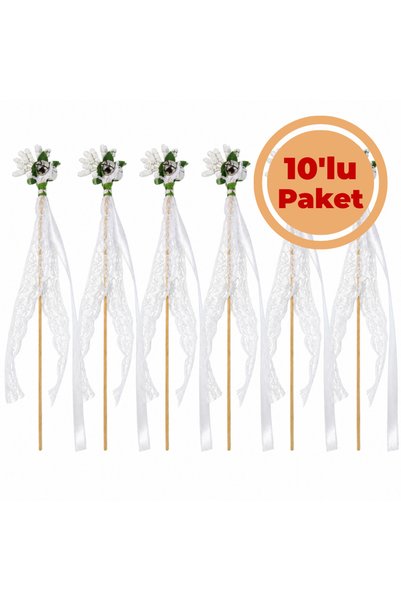 Renk İthalat Çubuk Zil Beyaz 10'lu Paket Kına Nişan Düğün Nedime Gelin Damat ...