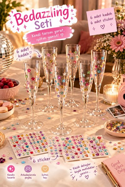 GECEDENİZ Rhinestone Bedazzling Workshop Bride To Be Parti Bekarlığa Veda Etk...