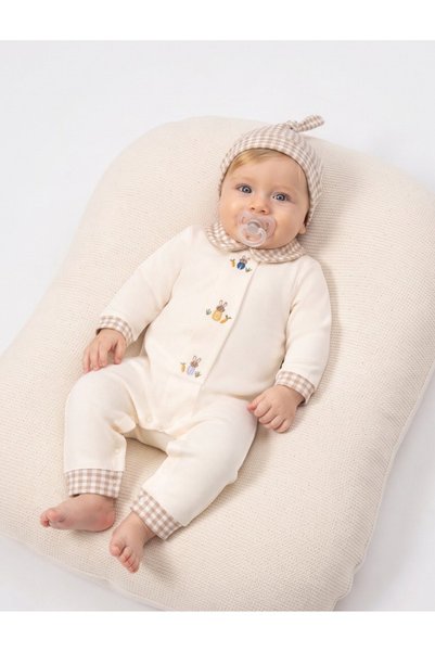 Cherub Baby Ekoseli Tavşan Erkek Bebek Yenidoğan Tulum