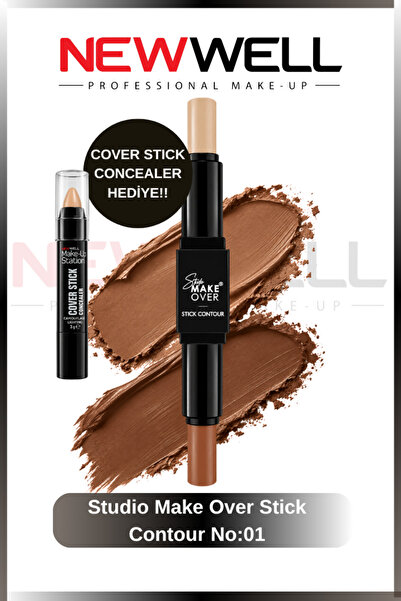 New Well Studio Make Over Stick Contour No:01 & Cover Stick Concealer Hediye