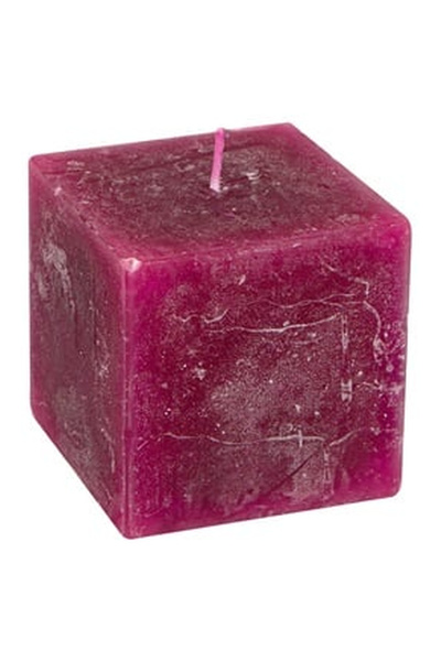 OEM Ароматна свещ квадратна, бордо, виолетова, 7,5x7,5x7,5 см