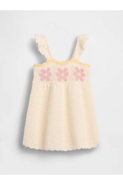 GAP Bebek Krem Kroşe Çiçek Elbise