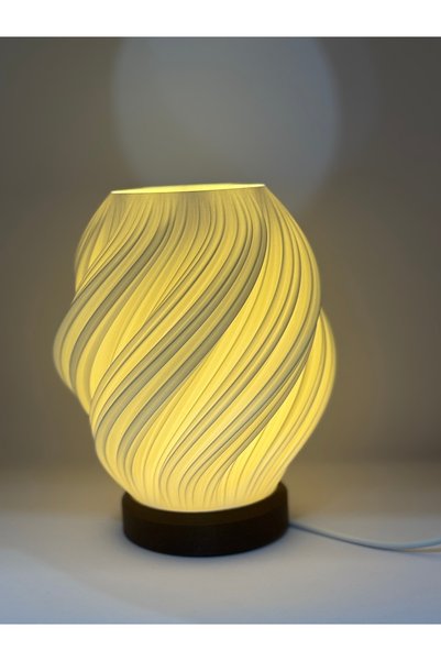 elyudesing Minimalist Dalgagörünümlü Dekoratif Komodin Üstü Gece Lambası